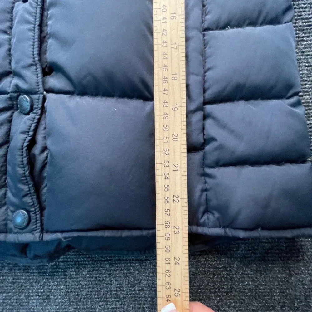 Lands' End Puffer Vest Kids XL 16 Navy Blue Down Filled Quilted Layering Navy